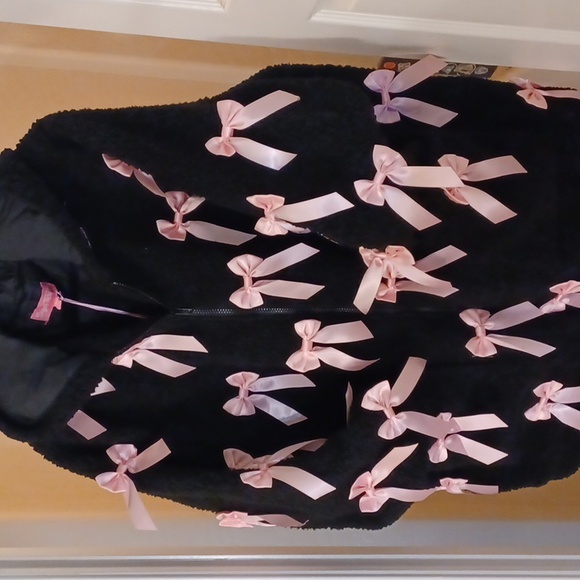 DOLLSKILL SUGAR THRILLZ 2X BLACK SERPA WITH PINK BOWS LONG-SLEEVED POCKETS - Picture 11 of 11
